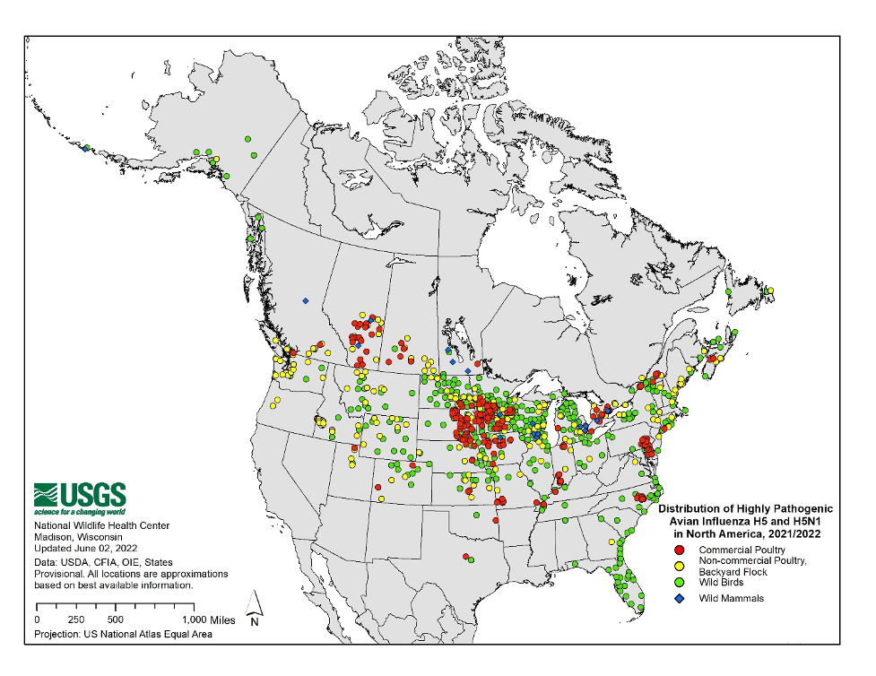 HPAI-H5-H5N1-North-America-6-5-22-Distribution-Map