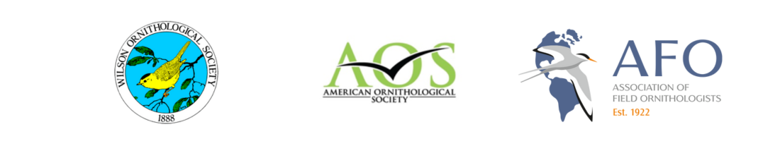 AOS, Wilson Ornithological Society, and Association of Field Ornithologists logo array